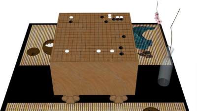 围棋桌子su模型下载_sketchup草图大师SKP模型