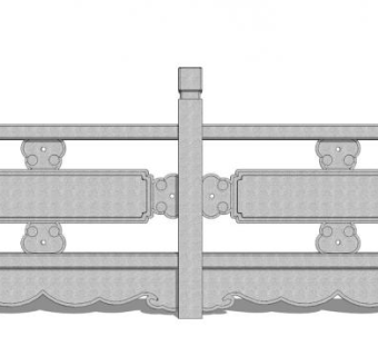 青石栏杆su模型下载_sketchup草图大师SKP模型