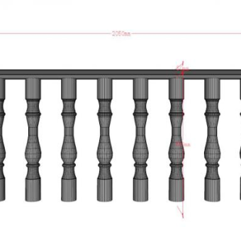 简洁阳台栏杆su模型下载_sketchup草图大师SKP模型