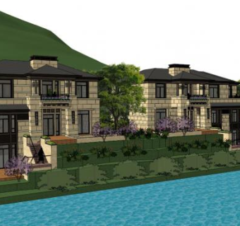 欧式小别墅su模型下载_sketchup草图大师SKP模型