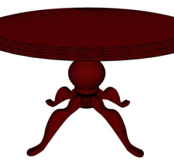 红木圆桌su模型下载_sketchup草图大师SKP模型