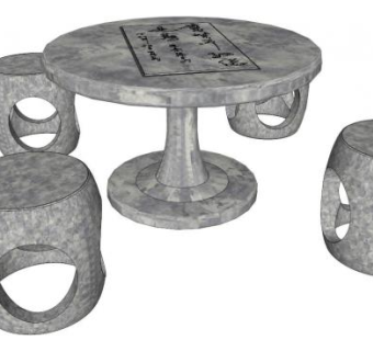 石凳桌椅su模型下载_sketchup草图大师SKP模型