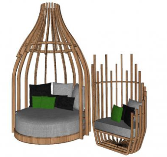 鸟笼椅子SU模型下载_sketchup草图大师SKP模型