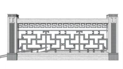 石桥栏杆su模型下载_sketchup草图大师SKP模型