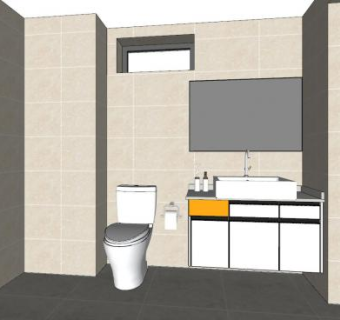 现代极简卫生间浴室SU模型下载_sketchup草图大师SKP模型