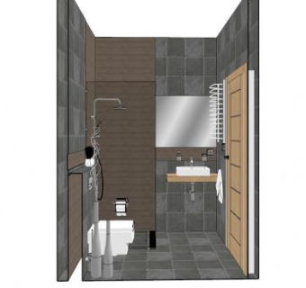 现代灰色卫浴设计SU模型下载_sketchup草图大师SKP模型