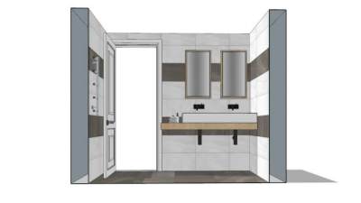 现代卫生间极简风格SU模型下载_sketchup草图大师SKP模型