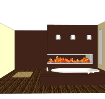 现代壁炉卫浴SU模型下载_sketchup草图大师SKP模型