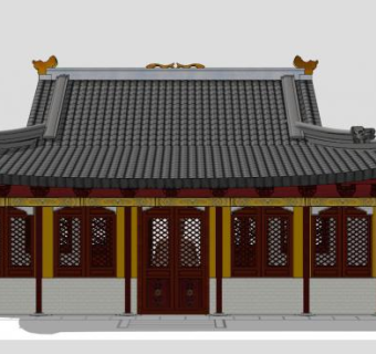 古建筑庙宇su模型下载_sketchup草图大师SKP模型
