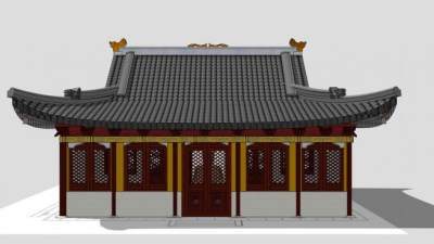 古建筑庙宇su模型下载_sketchup草图大师SKP模型