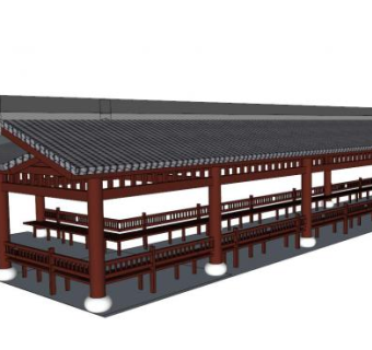 古建廊亭su模型下载_sketchup草图大师SKP模型