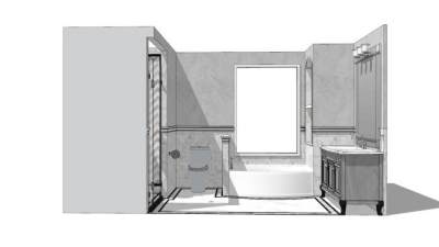 现代浅色系卫浴SU模型下载_sketchup草图大师SKP模型