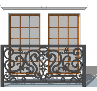 欧式窗台栏杆su模型下载_sketchup草图大师SKP模型