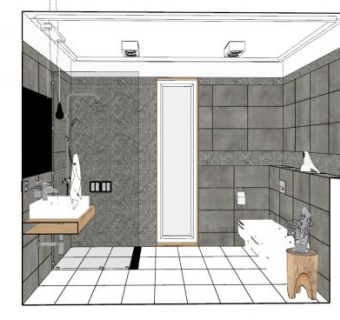 现代极简浴室sketchup模型下载_sketchup草图大师SKP模型