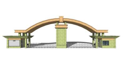 学校保安门su模型下载_sketchup草图大师SKP模型