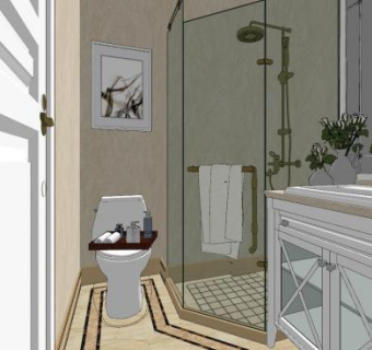 现代简欧卫浴家具SU模型下载_sketchup草图大师SKP模型