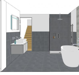 现代灰色浴室SU模型下载_sketchup草图大师SKP模型