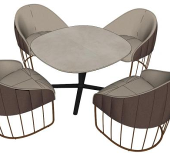 室外洽谈桌椅su模型下载_sketchup草图大师SKP模型