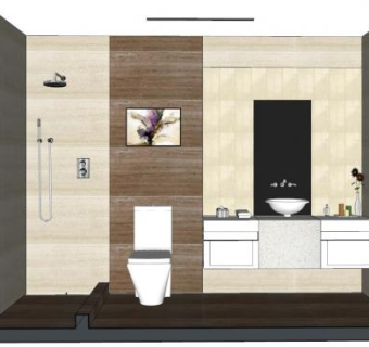 现代轻奢卫浴设计SU模型下载_sketchup草图大师SKP模型