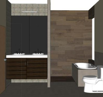 复古卫浴家装SU模型下载_sketchup草图大师SKP模型