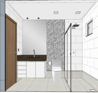 简约时尚卫浴家装SU模型下载_sketchup草图大师SKP模型