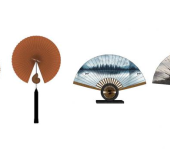 装饰扇子su模型下载_sketchup草图大师SKP模型