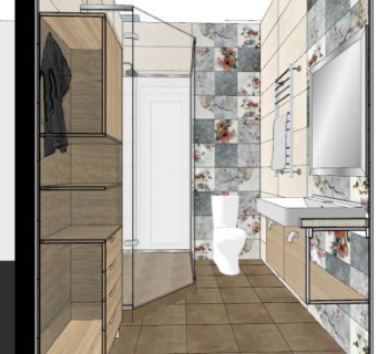 大理石花纹卫浴设计SU模型下载_sketchup草图大师SKP模型