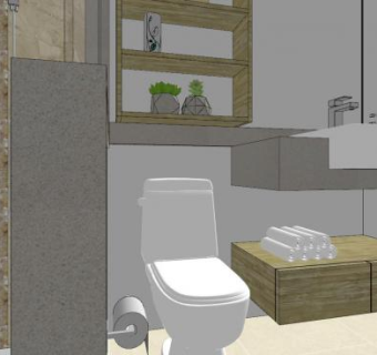 现代金色卫浴SU模型下载_sketchup草图大师SKP模型