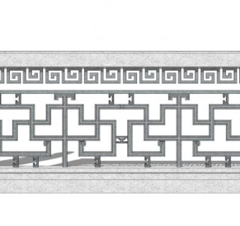石头桥栏杆su模型下载_sketchup草图大师SKP模型