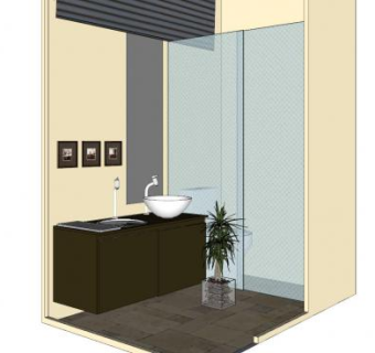 现代卫生间家装SU模型下载_sketchup草图大师SKP模型