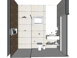 现代卫生间整体家具SU模型下载_sketchup草图大师SKP模型