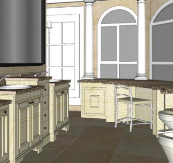 欧式卫生间浴室SU模型下载_sketchup草图大师SKP模型