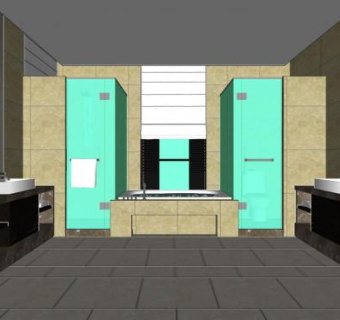 简欧卫生间SU模型下载_sketchup草图大师SKP模型