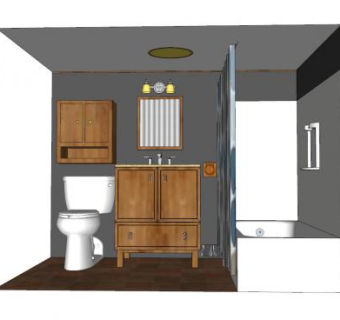 复古家具卫浴设计SU模型下载_sketchup草图大师SKP模型