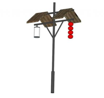 仿古中式路灯su模型下载_sketchup草图大师SKP模型