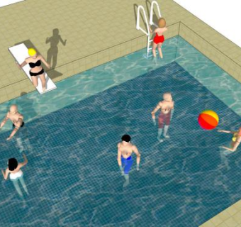 游泳的人su模型下载_sketchup草图大师SKP模型