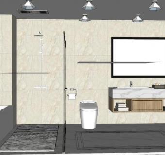 轻奢卫浴家装SU模型下载_sketchup草图大师SKP模型