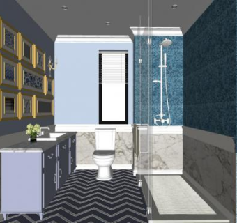 简欧整体卫生间SU模型下载_sketchup草图大师SKP模型