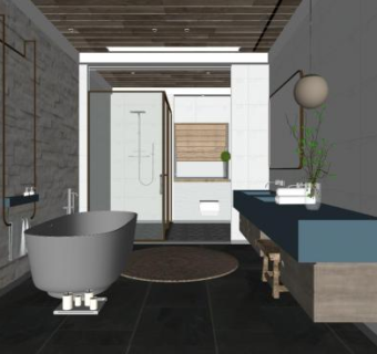 现代北欧家具卫浴设计SU模型下载_sketchup草图大师SKP模型