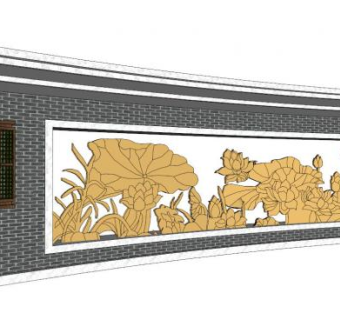 新中式新亚洲禅意景墙su模型下载_sketchup草图大师SKP模型