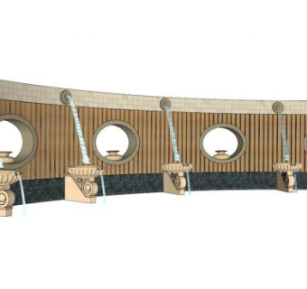 现代山水景墙山石su模型下载_sketchup草图大师SKP模型