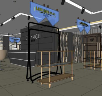 服装店面设计su模型下载_sketchup草图大师SKP模型