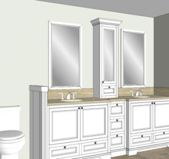 欧式卫生间家装SU模型下载_sketchup草图大师SKP模型