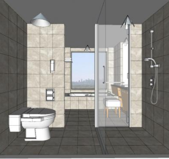 现代家装卫生间设计sketchup模型下载_sketchup草图大师SKP模型