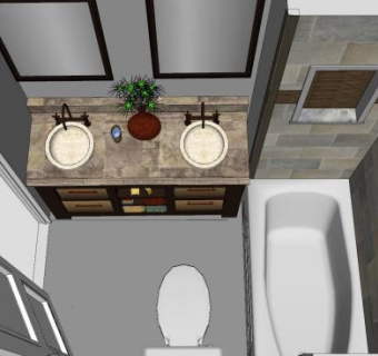 整体浴室家装SU模型下载_sketchup草图大师SKP模型