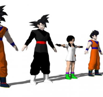 动漫人物su模型下载_sketchup草图大师SKP模型