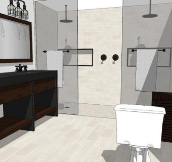 现代家装卫浴设计SU模型下载_sketchup草图大师SKP模型