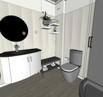 新中式卫浴设计SU模型下载_sketchup草图大师SKP模型