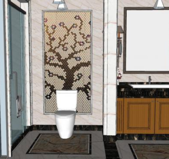 现代时尚卫浴家装sketchup模型下载_sketchup草图大师SKP模型