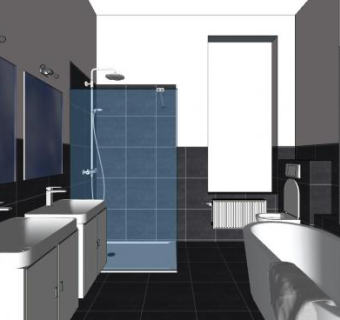 简约现代整体卫浴SU模型下载_sketchup草图大师SKP模型